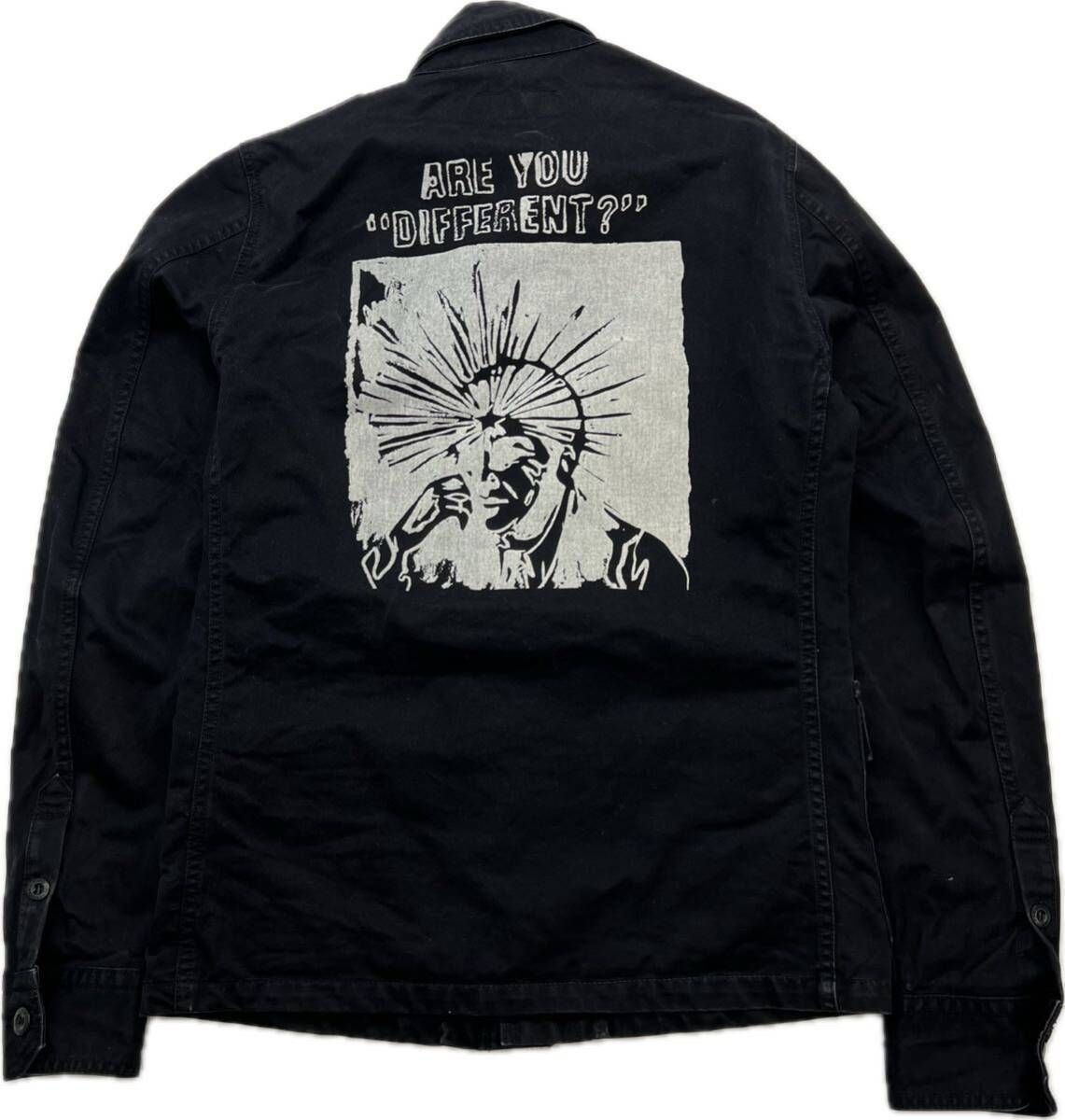 Andy Warhol BY HYSTERIC GLAMOUR ☆ 背面 アート ミリタリージャケット ブラック M 古着 アンディウォーホル ヒステリックグラマー■CE330 Andy Warhol BY HYSTERIC GLAMOUR ☆ 背面 アート ミリタリー