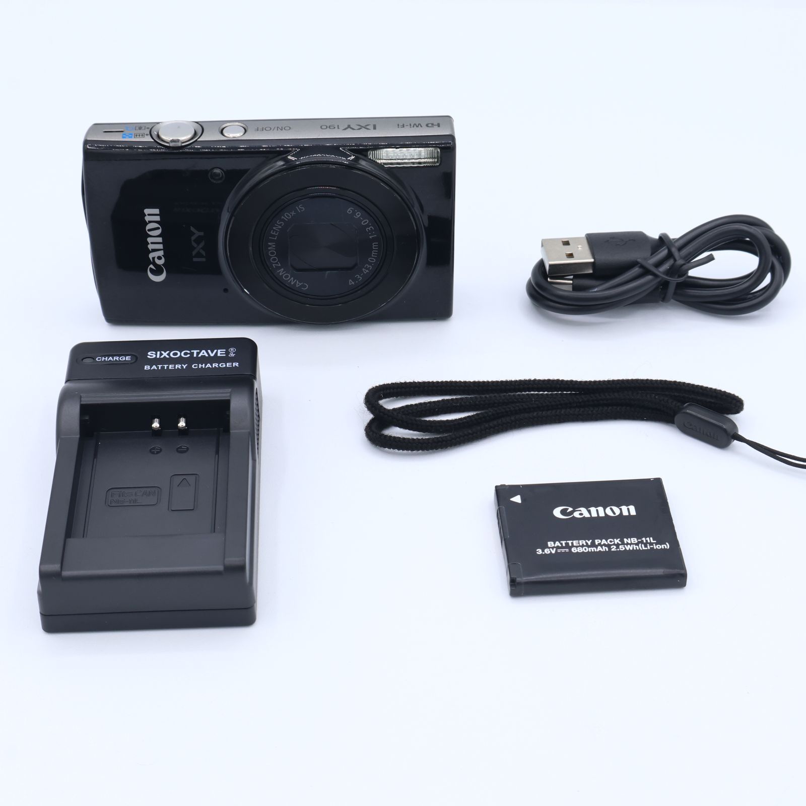 Canon キヤノン デジタルカメラ IXY 190 ブラック 光学10倍ズーム IXY190BK 251013_431061008997