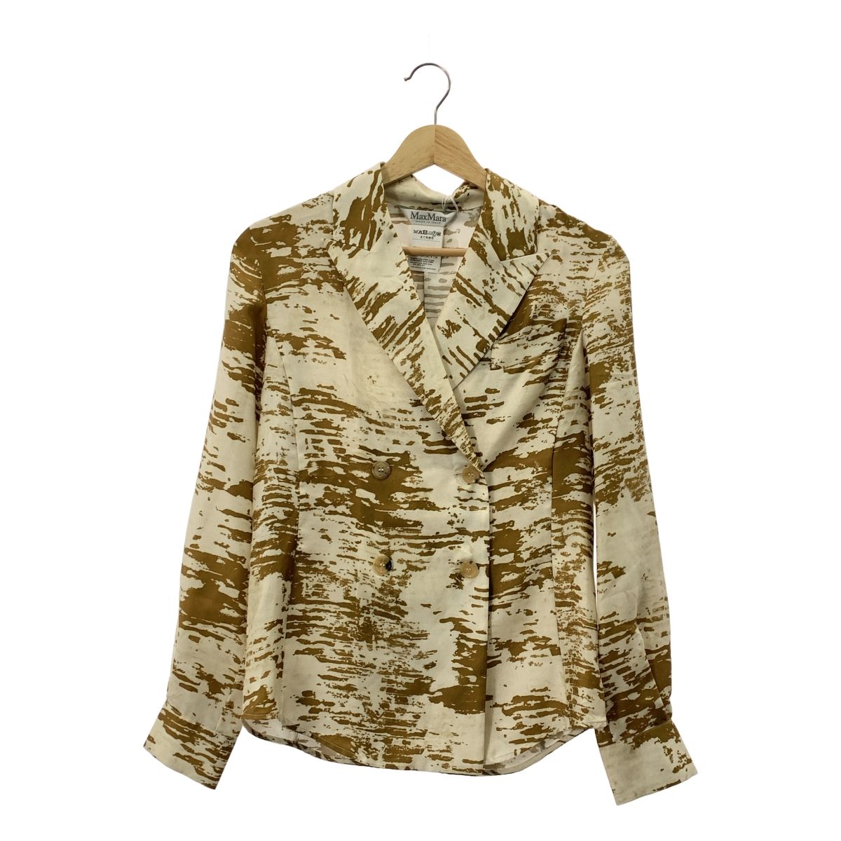 Max Mara ジャケット　ベージュ、ゴールド模様 美品】 Max Mara / マックスマーラ | ERIS プリント 総柄 シャツ