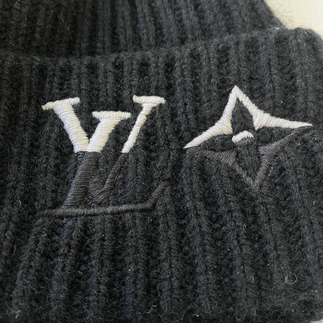 ヴィトン デュアル ロゴ刺繍 カシミアビーニー キャップ M 79081 帽子
