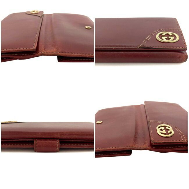 グッチ 二つ折り 長財布 レッド ゴールド インターロッキング 181593