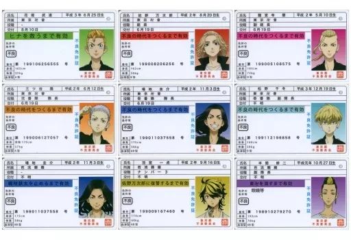雑貨 全9種セット 東京リベンジャーズ 免許証風カードコレクション