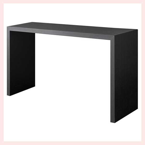 Visage Neo ビサージュ ネオ シンプルデスク 120×40cm ブラック シンプル 高品質 カウンターテーブル 台 ワークデスク パソコンデスク 机 スリム 奥細 カスタム 重厚感 黒色 木目調 ウッド 材木 コの字型