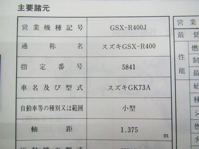 GSX-R400 サービスマニュアル スズキ 正規 中古 バイク 整備書 GK73A