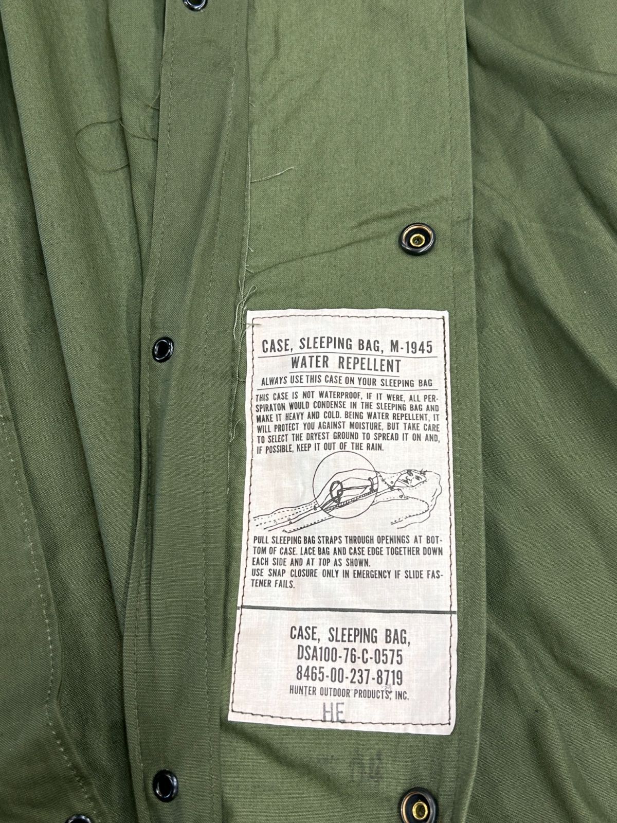 【米軍実物】未使用品 M-1945 シュラフカバー 1976年製 米軍実物】M‐1945 スリーピングバッグカバー 寝袋カバー Dead