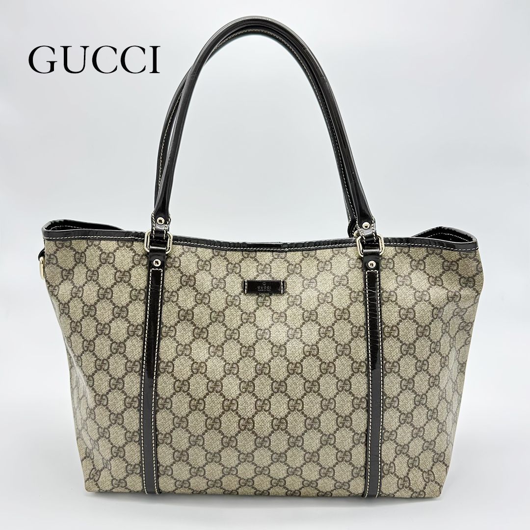 美品☆GUCCI グッチ☆ GGスプリーム ☆PVCレザー トートバッグ - メルカリ