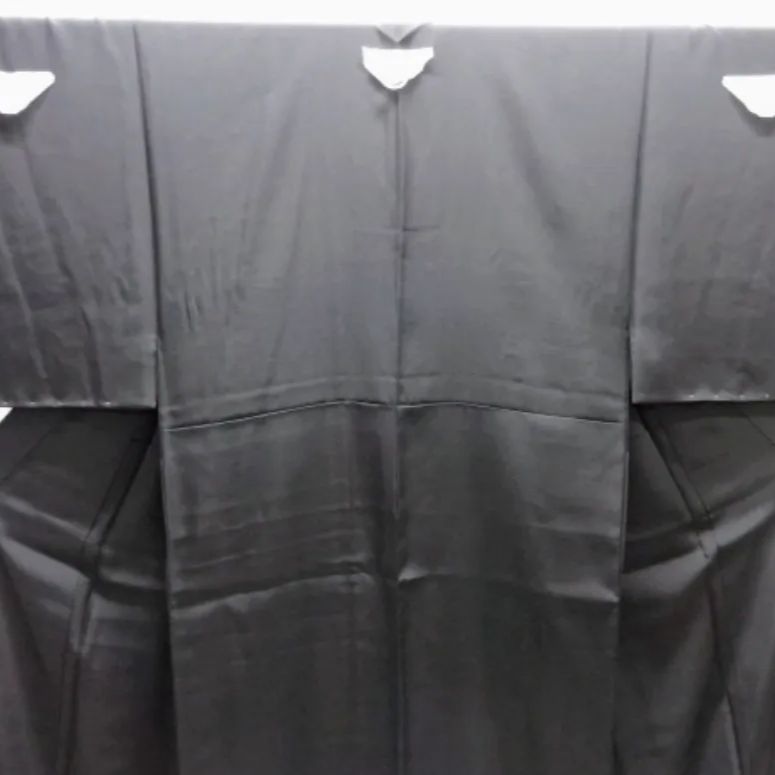 ♥ しつけ糸付き メンズ 黒紋付 羽織 着物セット 正絹 五つ紋