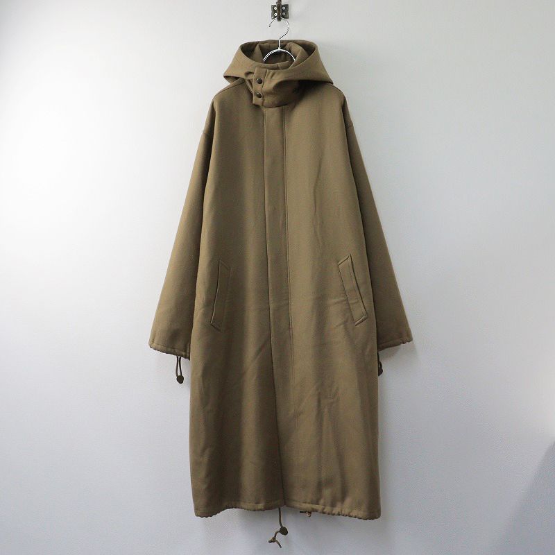 メンズ オーラリー AURALEE LIGHT MELTON LONG HOODED COAT ライトメルトンロングフーテッドコート 1//ブラウン【2400013754521】