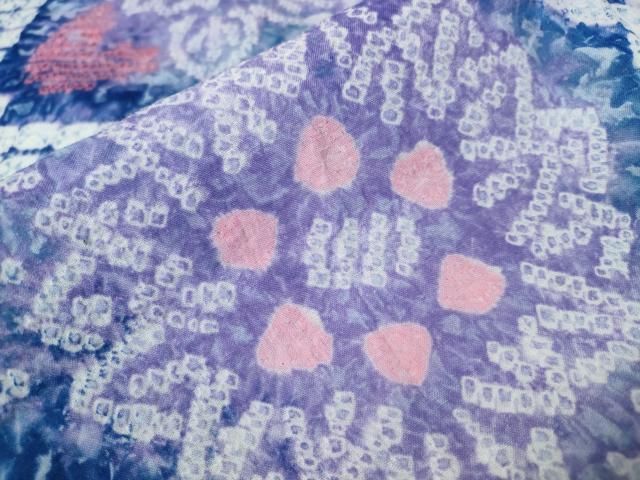 平和屋着物∴夏物 男性 浴衣 有松鳴海絞り 三浦絞り 綿 逸品  