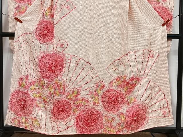 平和屋着物○豪華振袖 駒刺繍 檜扇花文 金彩 正絹 逸品 CAAW3926vf