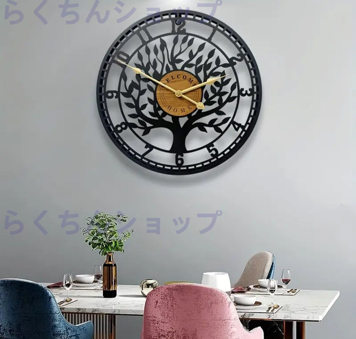 新品未使用掛け時計 壁掛け時計 聖なる木 おしゃれ かわいい おすすめ デザイン 北欧 壁時計 ウォールクロック 壁掛け 雑貨 ナチュラル モダン リビン