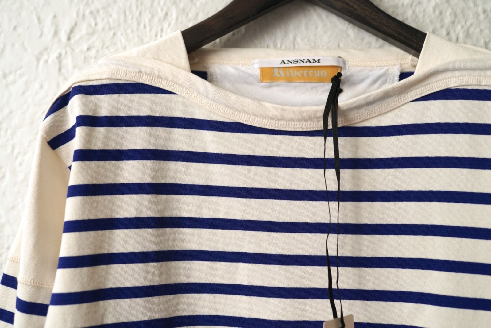 24SS Riverrun Boat Neck Long T Shirt スビンコットンボーダーバスクT