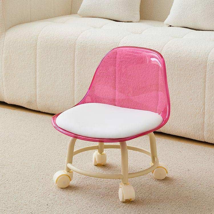 背付きスツール ナチュラル／ピンク 背付きスツール ナチュラル／ピンク