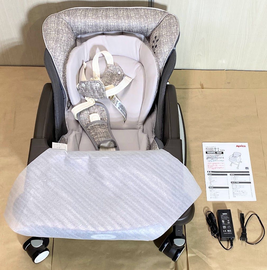 未使用 アップリカ ハイローチェア ユラリズムオートライト 電動 メランジグレー 工場 直営 店ベビー・キッズ - ほぼ未使用アップリカ 電動ハイ