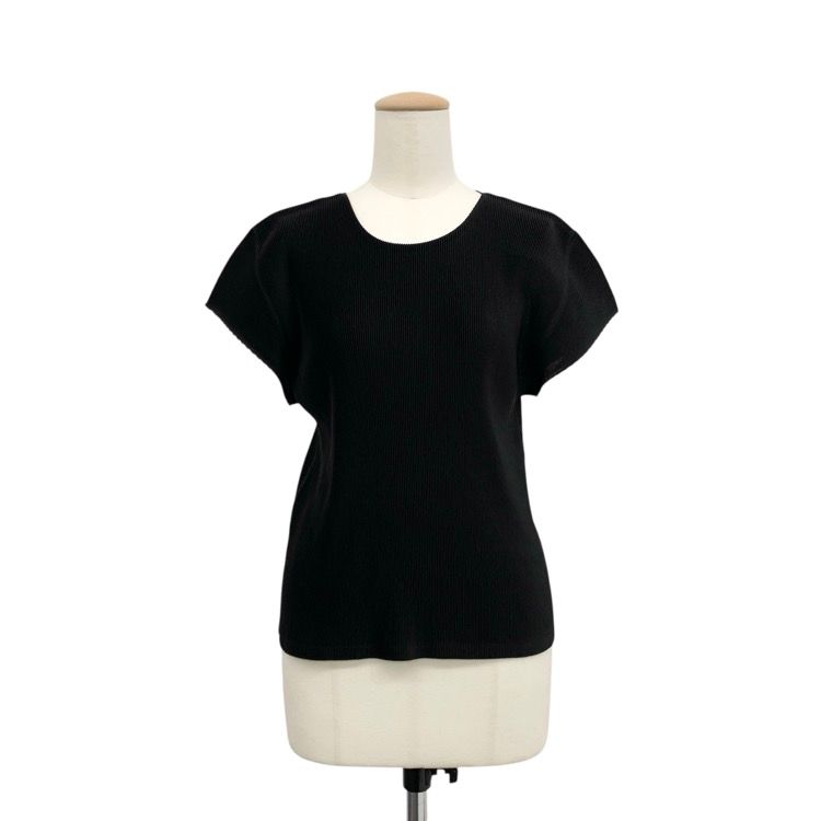 PLEATS PLEASE プリーツフードシャツ ブラック Pleats Please Issey Miyake プリーツ Tシャツ | ブラック