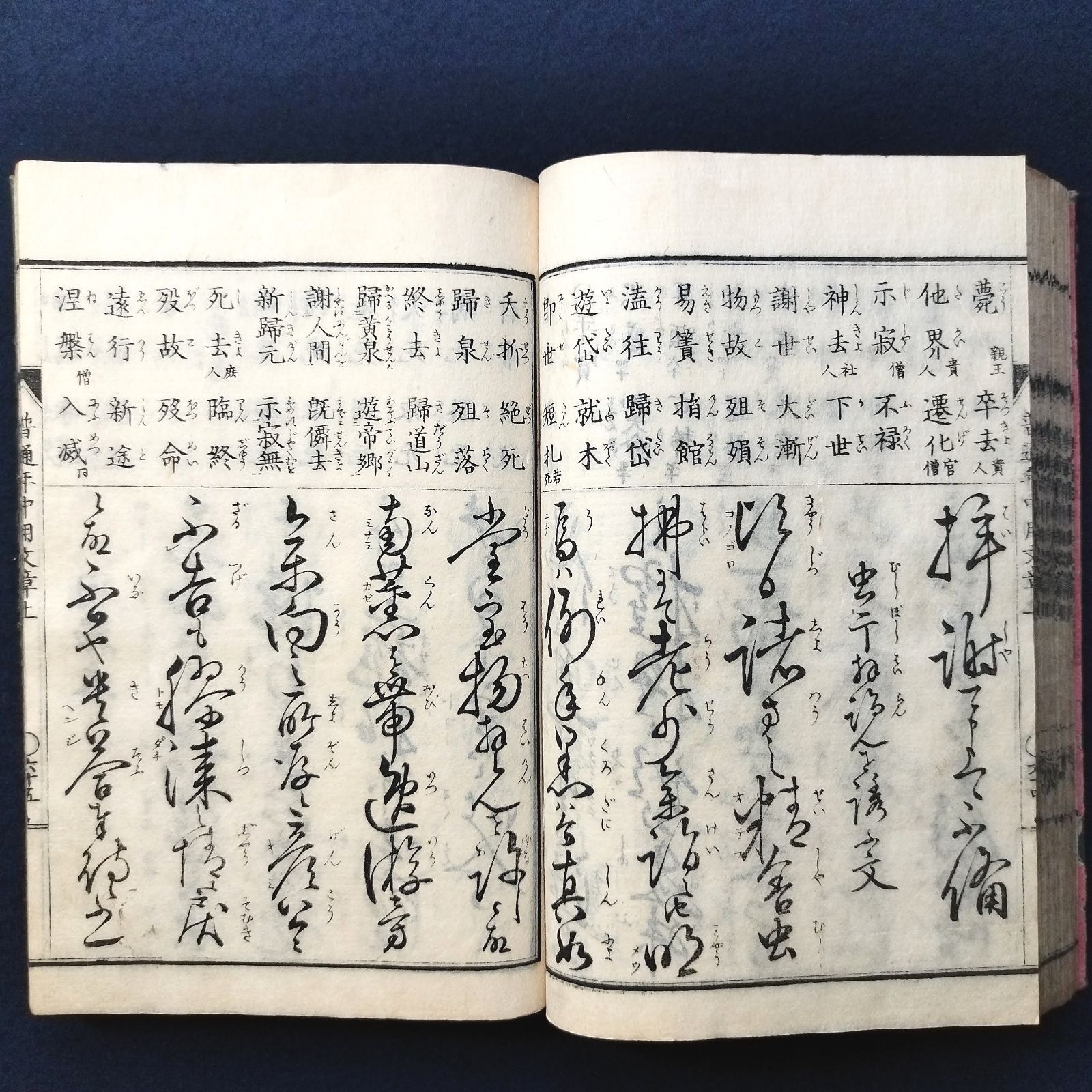 往来物◆普通年中用文章◆乾 寺子屋 書道 手本 実用文 平井義直書 明治 時代物 アンティーク コレクション 一閑張 和紙 木版 資料 古典籍 古文書  和本 古書 和本～江戸屋～