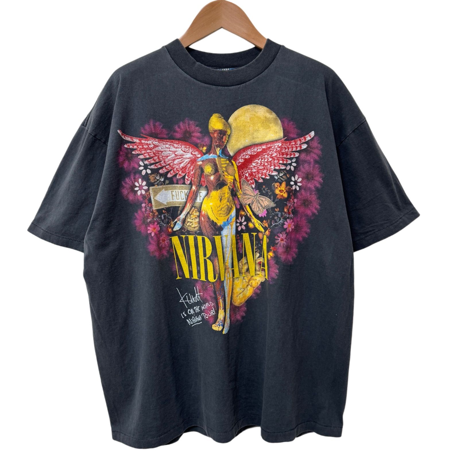 NIRVANA IN UTERO ニルバーナ フェードブラック Tシャツ XL 90's BROCKUM Nirvana T In Utero ブラック Size (XL