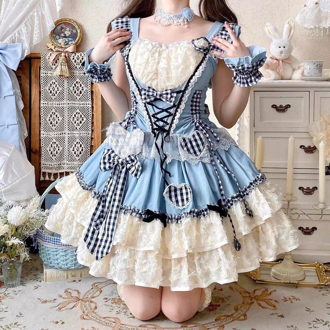 LT-62 豪華姫系 lolita 可愛 レトロ風 オリジナル 洋服 ロリータ