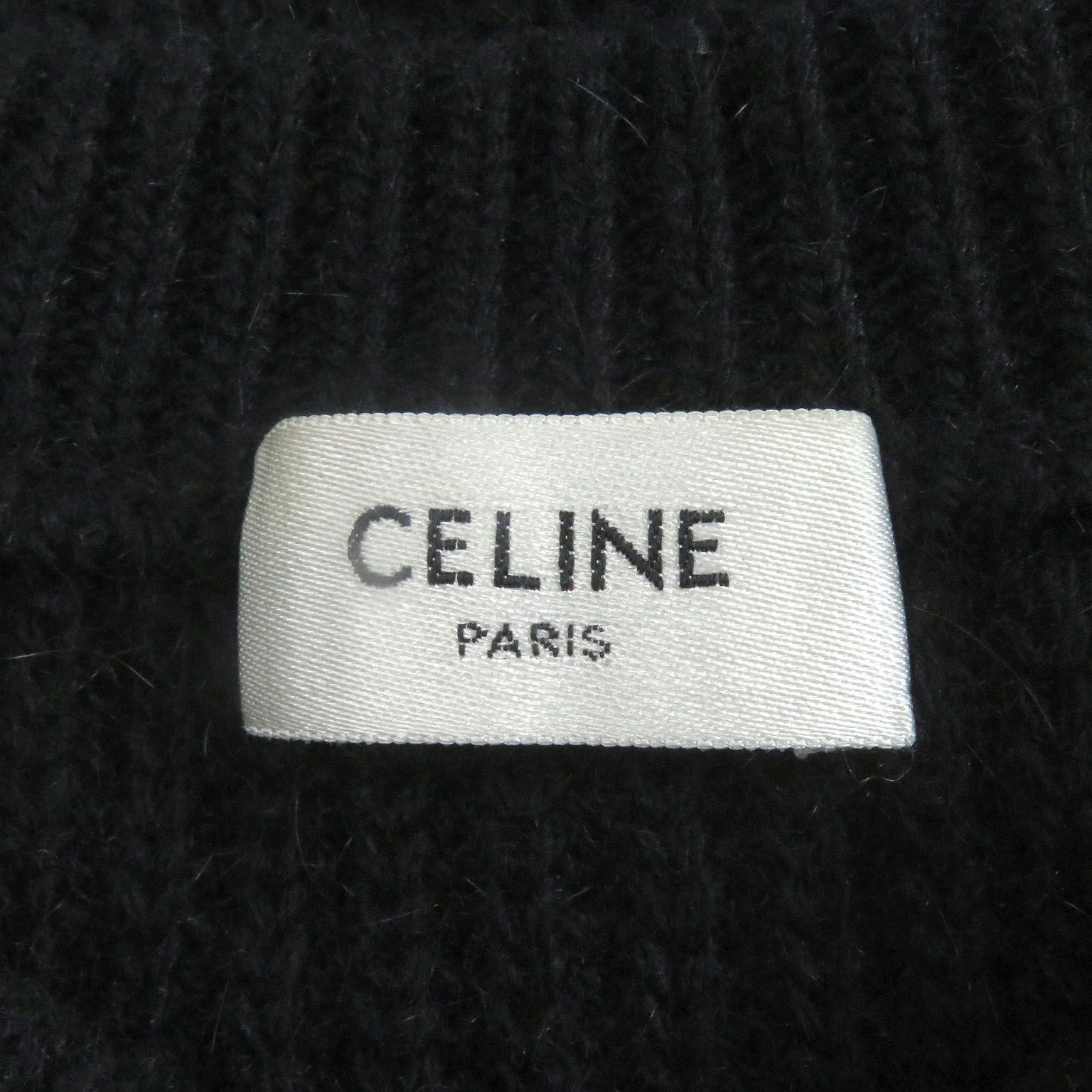 美品□CELINE セリーヌ 2A19R205O ウール アンゴラ ロゴパッチ  