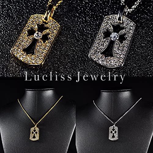 ゴールド Lucliss ドッグタグ クロス ネックレス 国内メーカー 24K