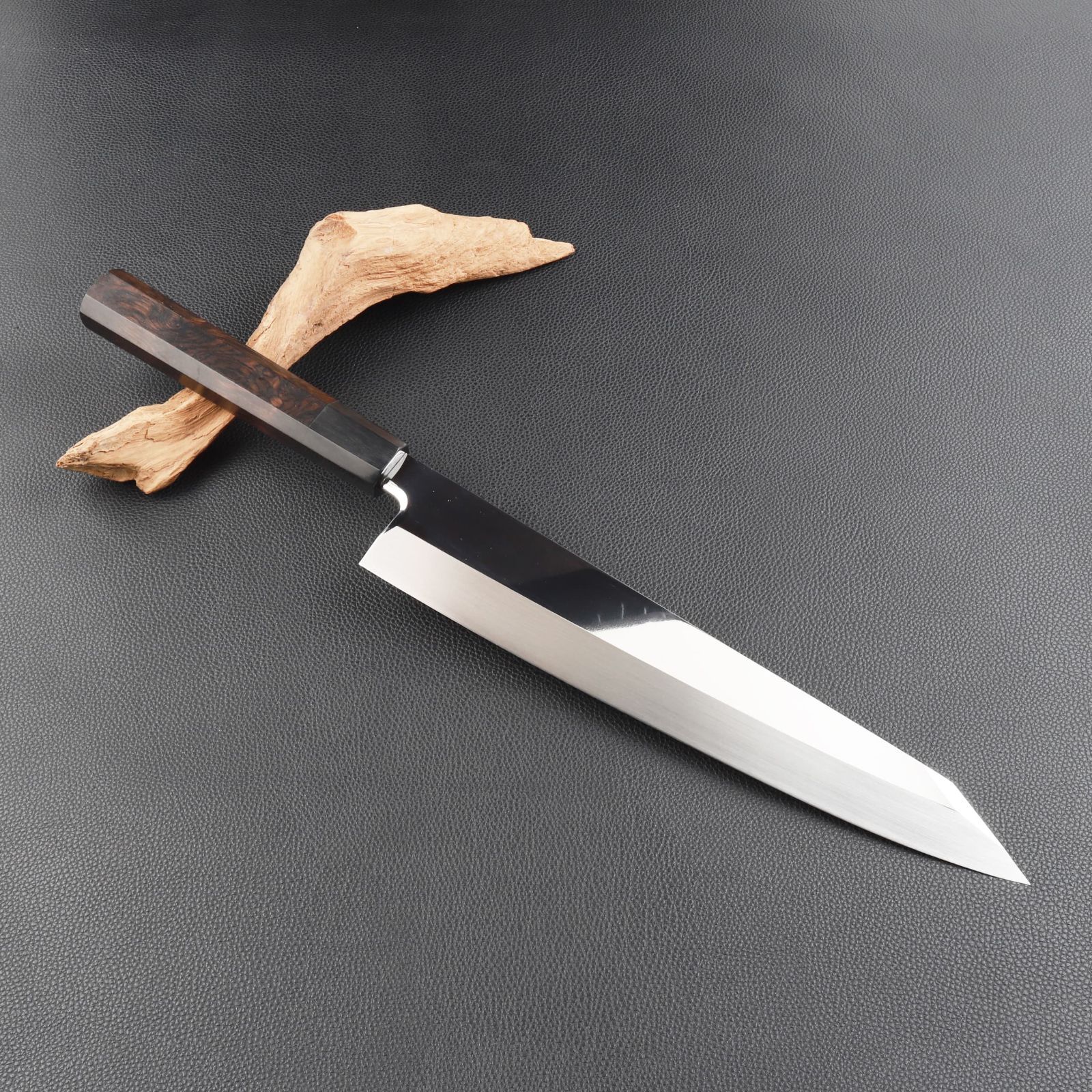 勘所型牛刀 9寸（刃渡り270mm）片刃 通常鏡面仕上げ 本刃付け