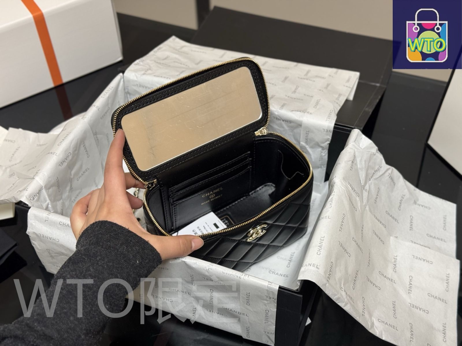 メル11800 今日特価】Chanel ハンドル メイクボックス（17×11cm）-WTO輸入2
