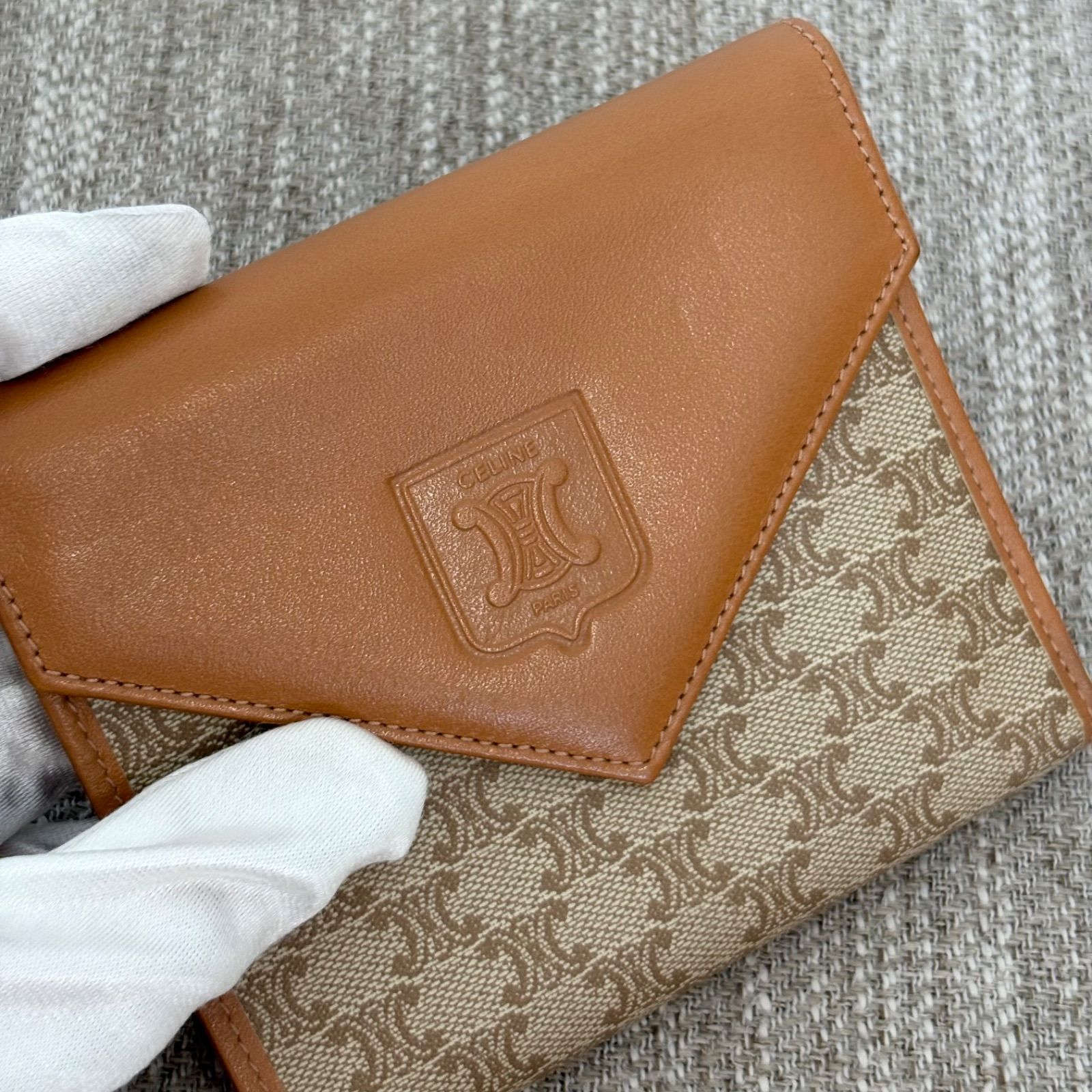 極美品】CELINE Vintage Triomphe Short Wallet セリーヌ