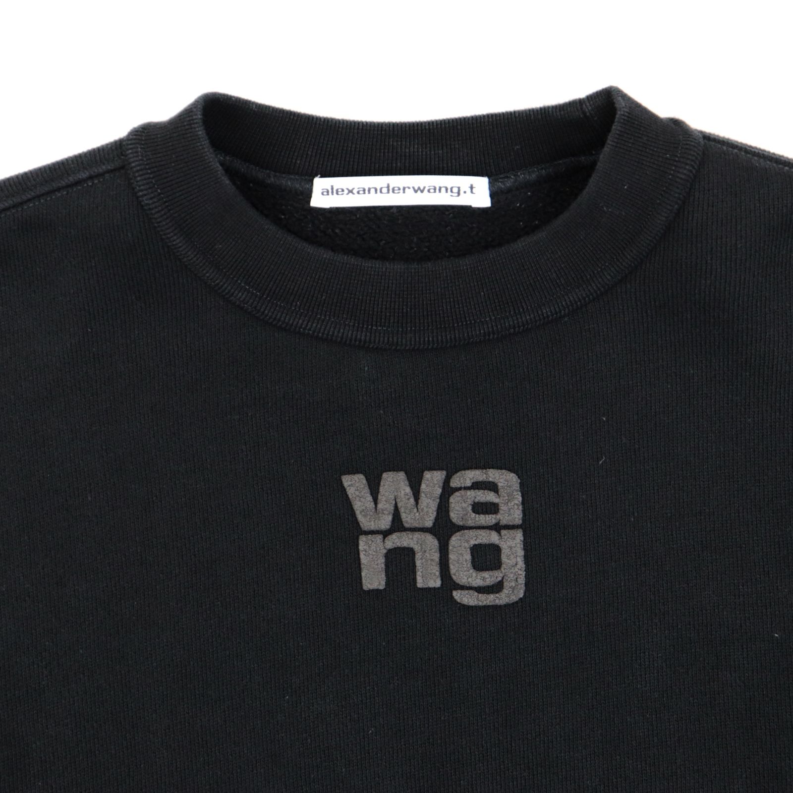 アレキサンダーワン パフロゴ スウェットトレーナー レディース 黒 XS