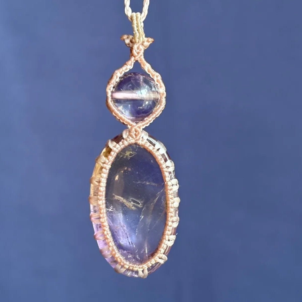 アメトリン　マクラメネックレス 楽天市場】アメトリン マクラメペンダント 天然石ペンダント
