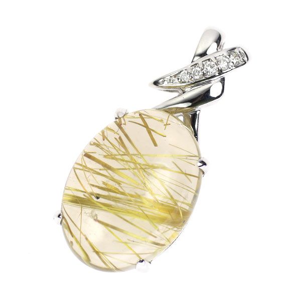 K18 ルチルクォーツ・ダイヤモンド ペンダント 品番p22-304 K18 ルチルクォーツ・ダイヤモンド ペンダント 品番p22-304