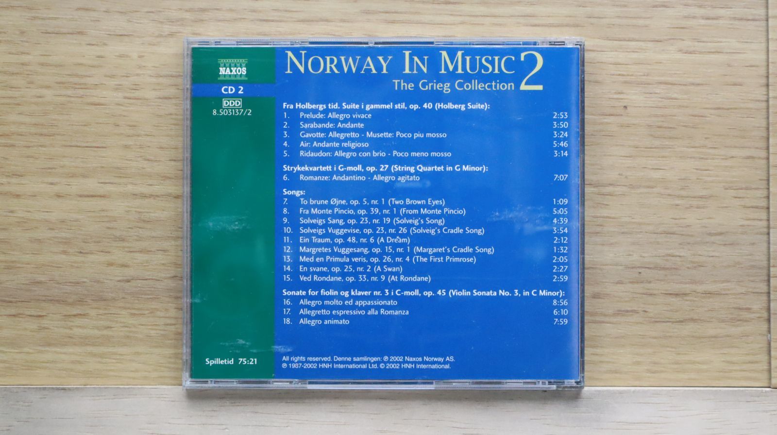中古CD☆エドヴァルド・グリーグ/Edvard Grieg□ NORWAY IN MUSIC 2