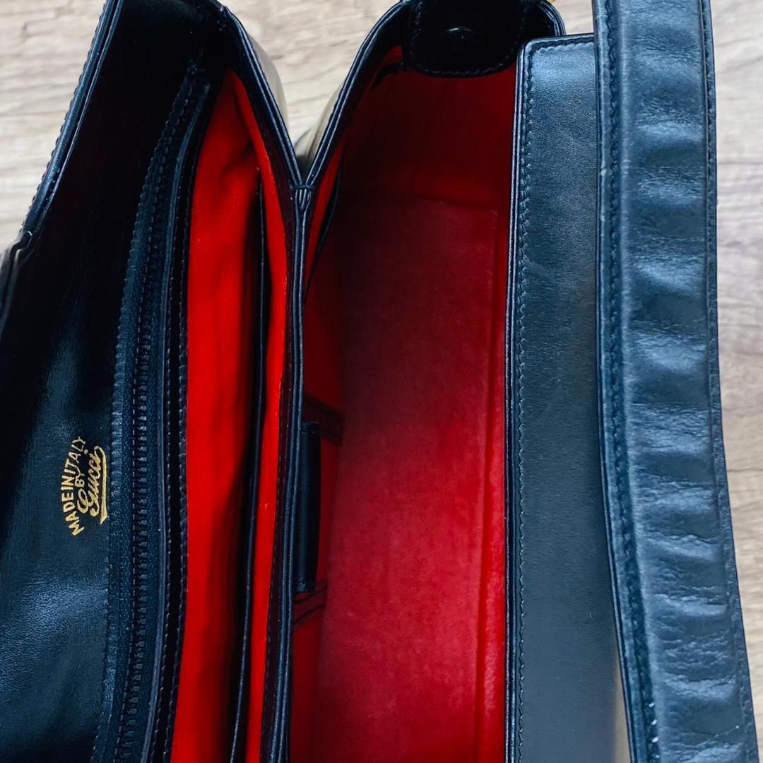 GUCCI オールドグッチ Gロゴ ターンロック レザー ハンドバッグ