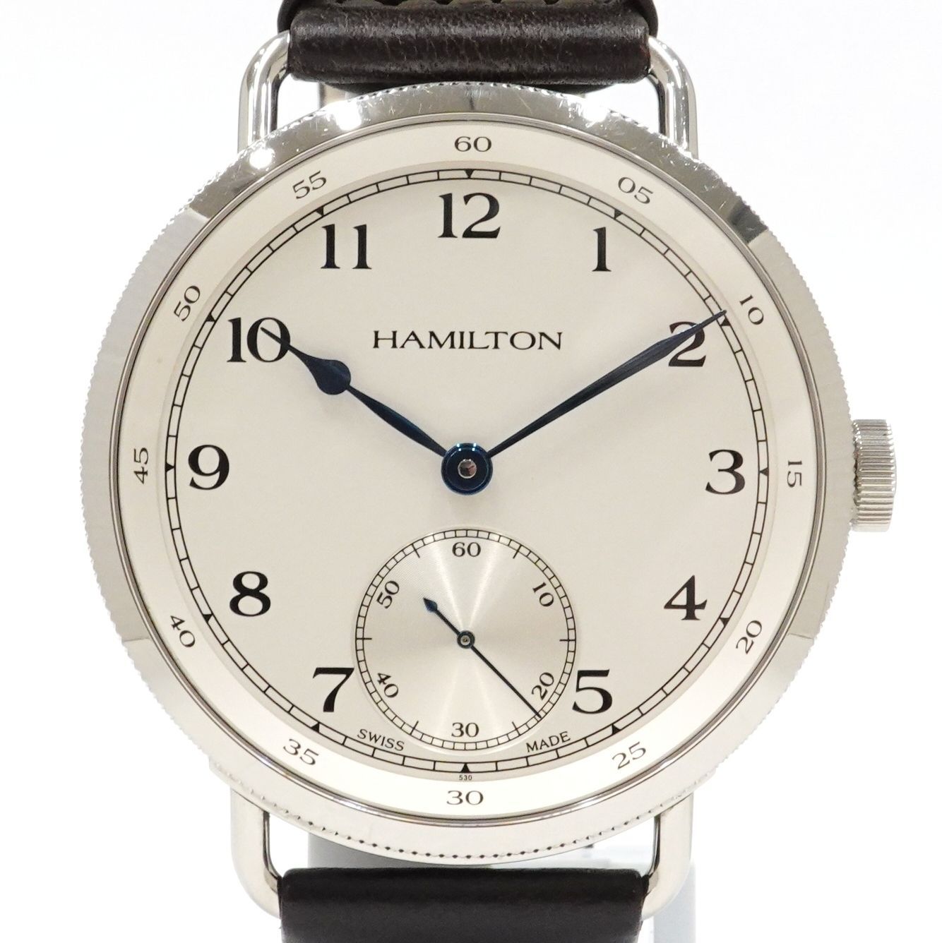 HAMILTON ハミルトン カーキ ネイビー パイオニア H787190 SS|レザー メンズ 手巻き 1892本