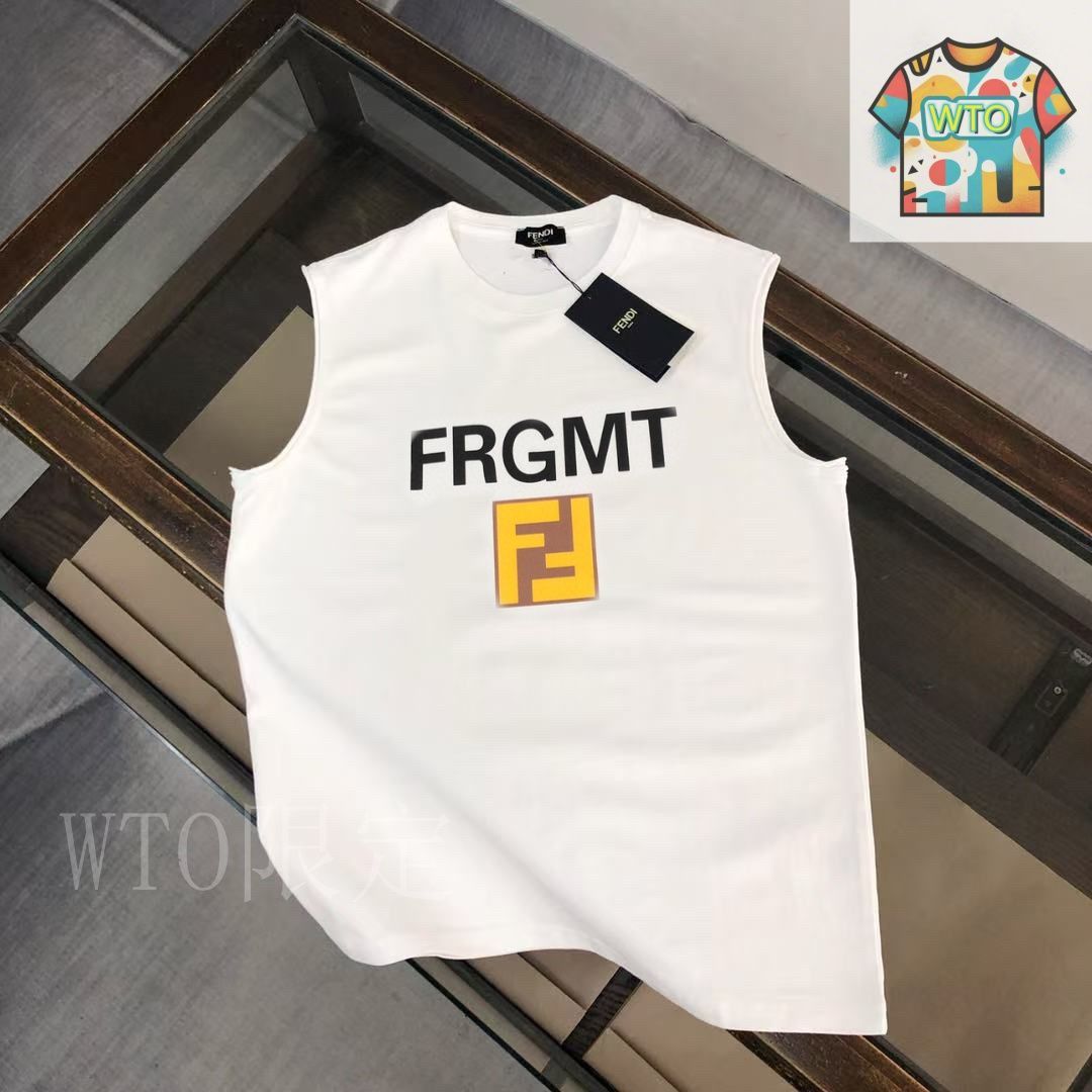 FENDI ロゴパターン ベスト サイズ34 今日特価】FENDI Summer Casual Short-Sleeve ベスト Premium