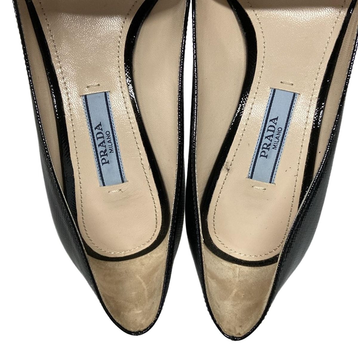 PRADA ブルーパンプス サイズ:38.5(25.5cm相当) PRADA(プラダ) パンプス 34 レディース - 黒 レザー - メルカリ