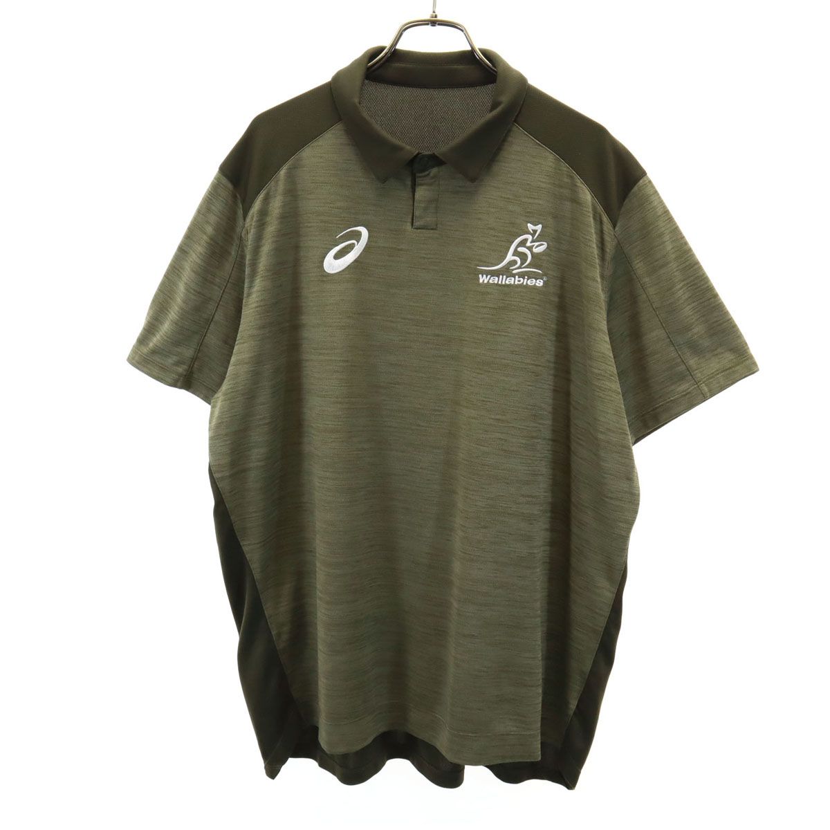 asics.ワラビーズプレーヤーギア半袖ポロシャツ.アシックス QANTAS asics アシックス wallabies ワラビーズ ラグビー 半袖