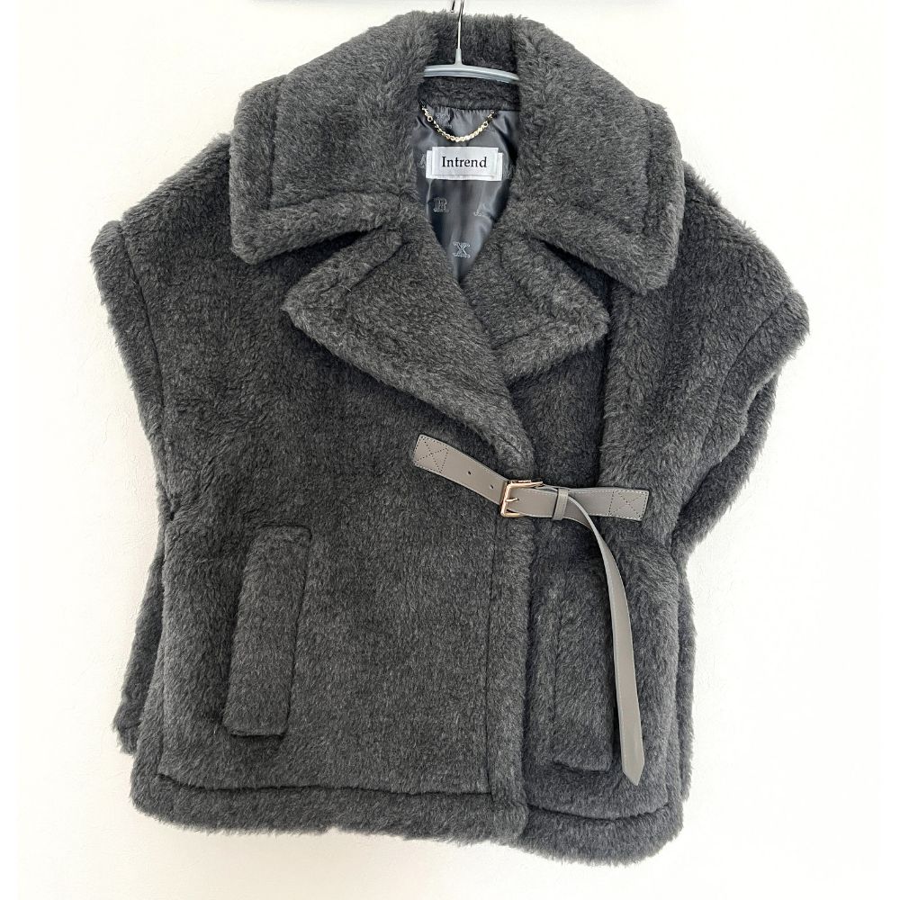 【Diffusione Tessile】Max Mara レザーベルト付きケープ 2-3日でお届け》新品【Diffusione Tessile】Max Mara レザー