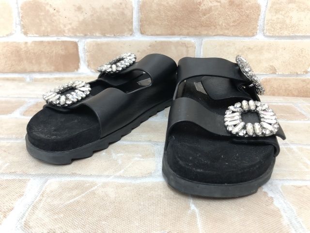 【ロジェ・ヴィヴィエ】サンダル スライディーヴィヴ ブラック ブラック Woman スライディー ヴィヴ レザー ミュール