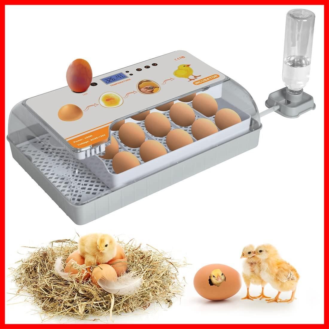 インキュベーター 自動孵卵器 孵化器 自動転卵 大容量 照卵器付き