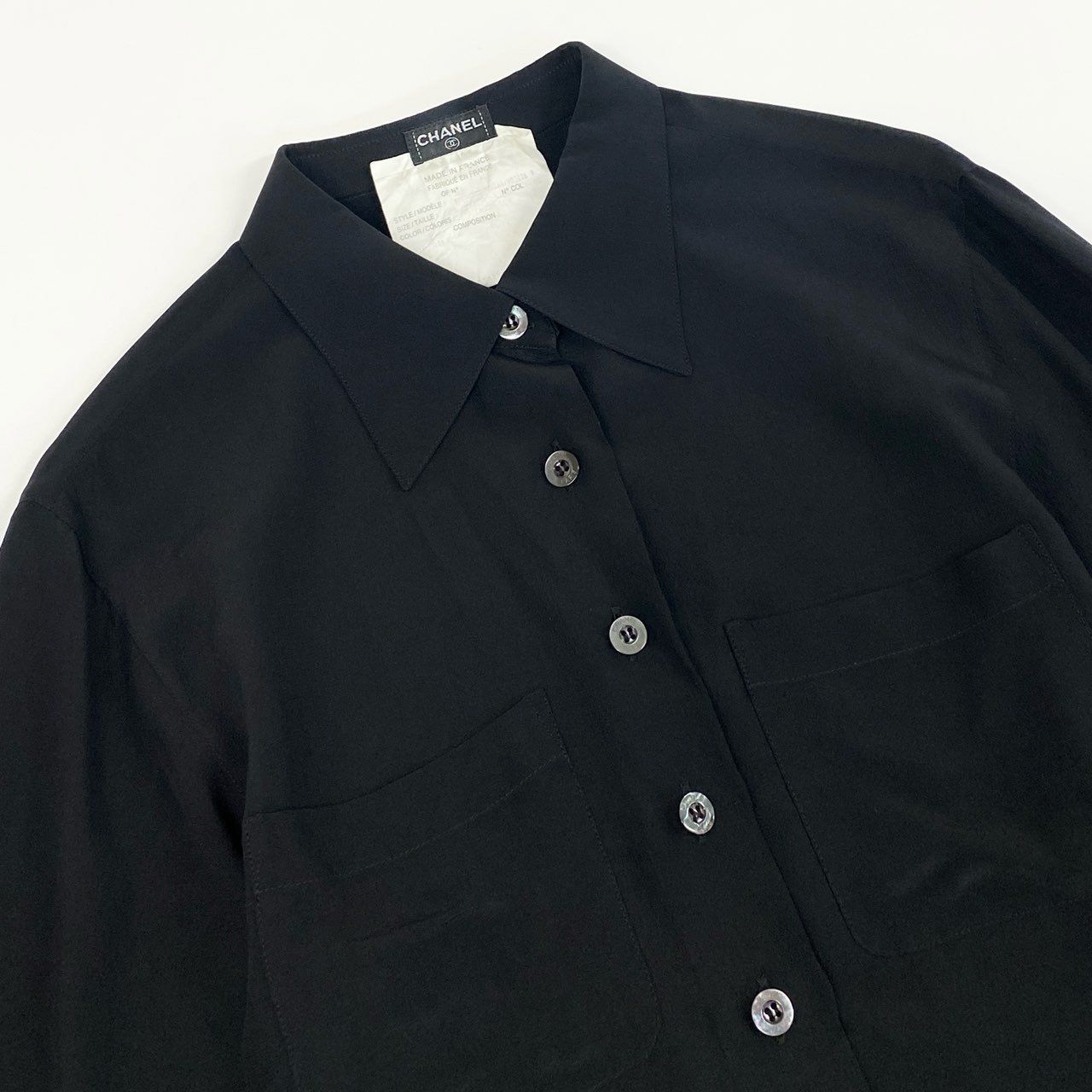 シャネル　ヴィンテージ　シルク100% 長袖シャツ CHANEL ヴィンテージ 総柄 シルク 長袖シャツ – co&co