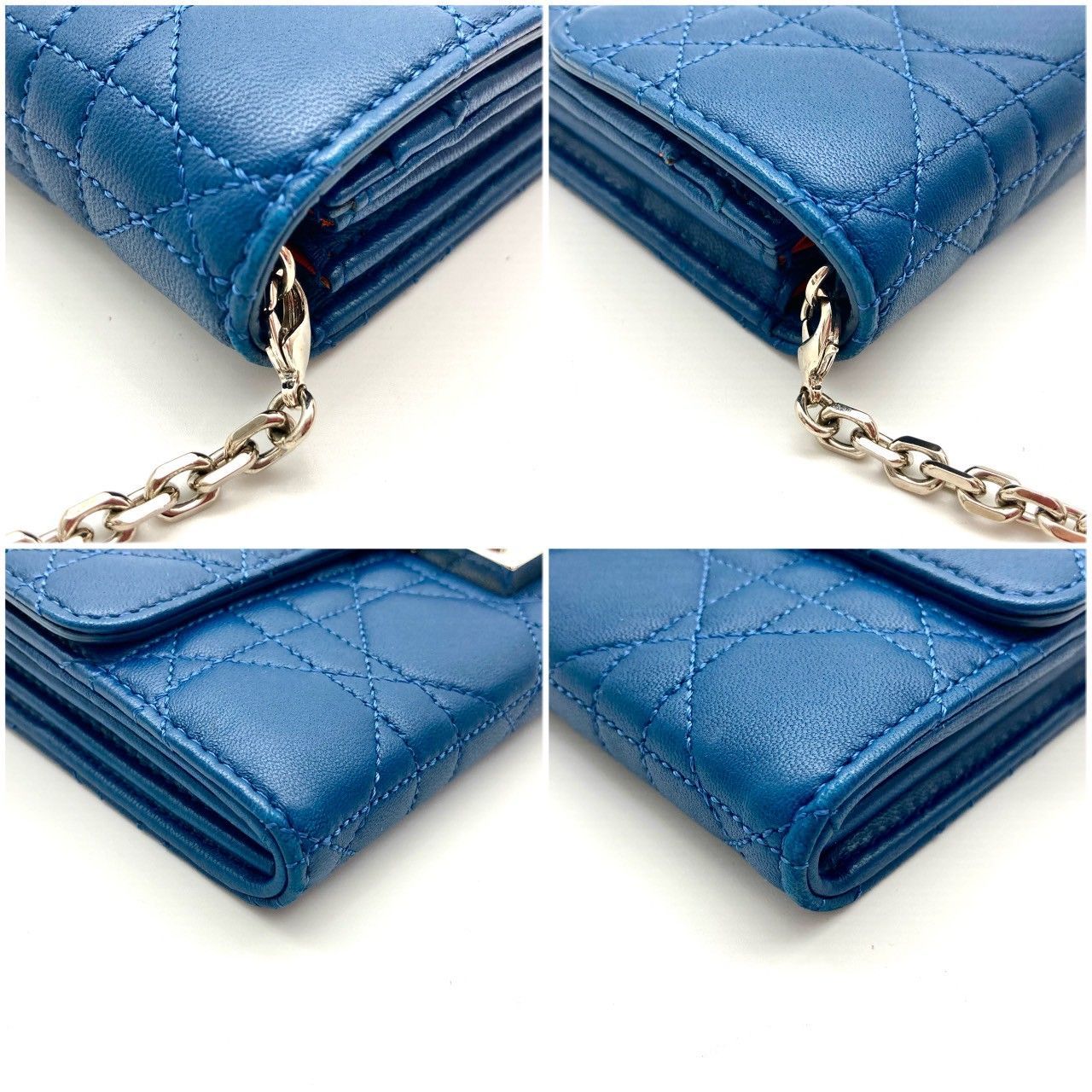 クリスチャンディオール カナージュ ウォレットチェーン 長財布 70915  