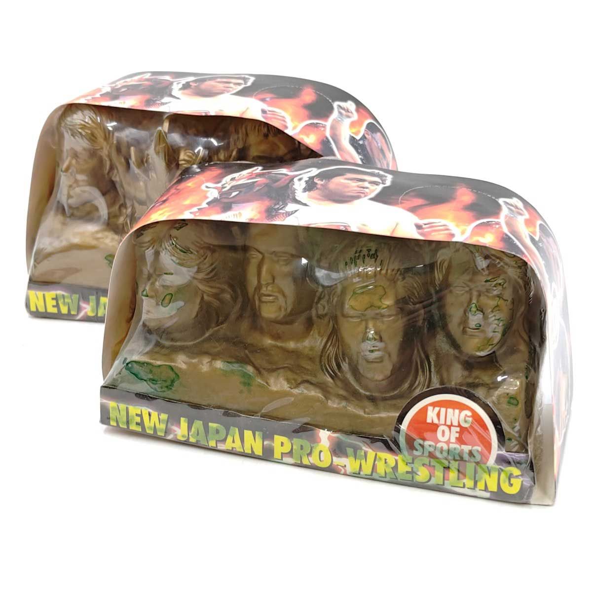 新日本プロレスリング 貯金箱　中古 2点セット] 新日本プロレス 貯金箱 ヘビー級 ジュニアヘビー級