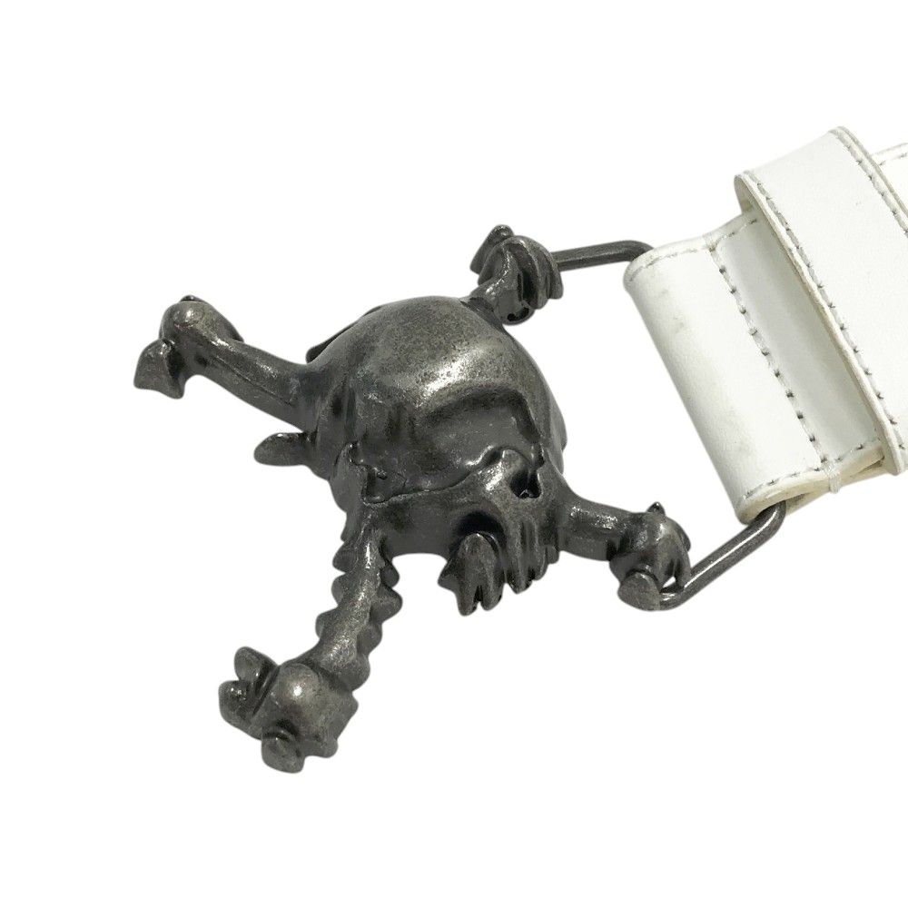 OAKLEY オークリー スカルバックル レザーベルト ホワイト系