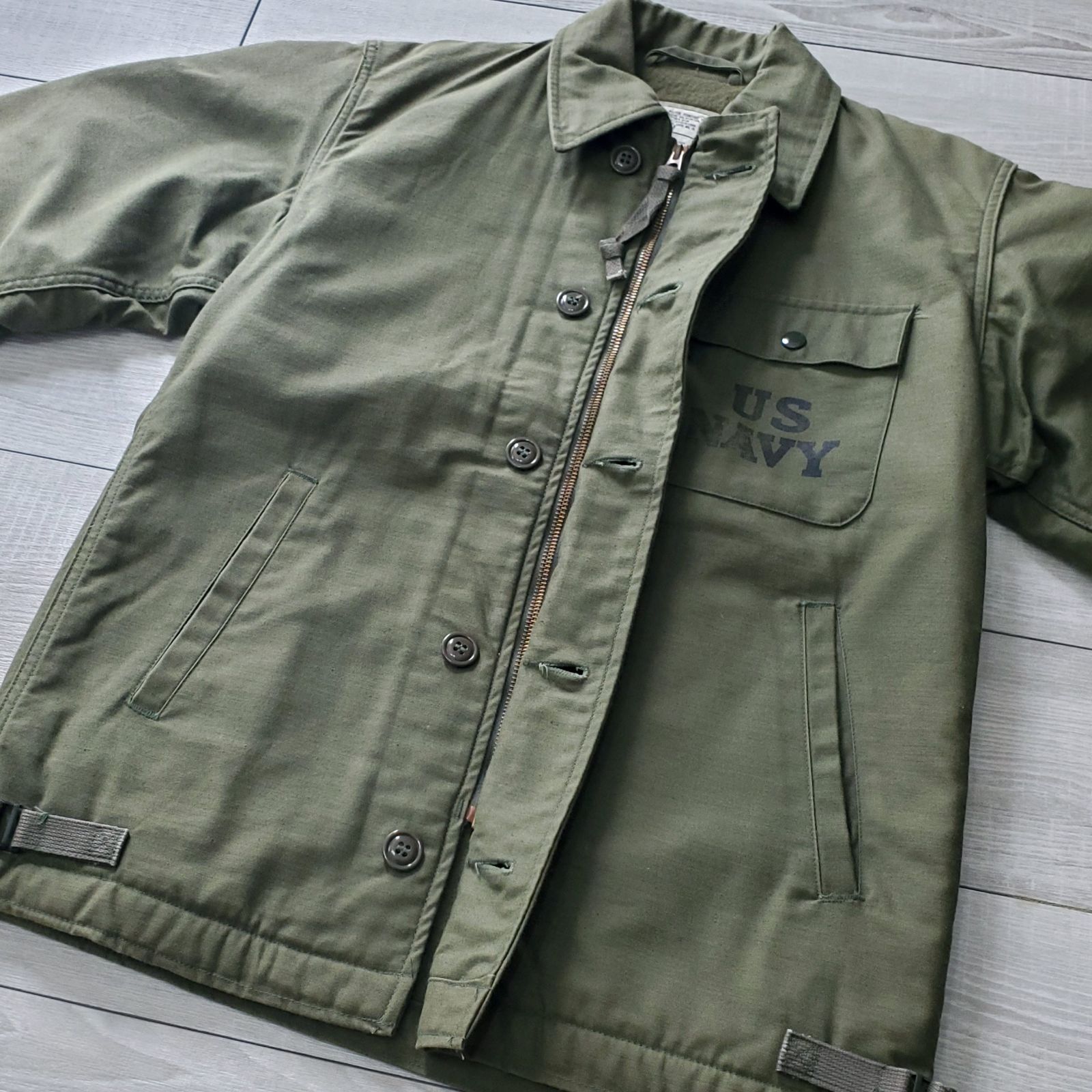 CENTRE MFG.CO.INC□極美品 80s vintage U.S NAVY A-2 DECK JACKET S 