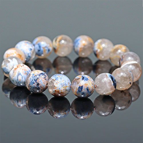 K1998-2〕約13mm デニムピーターサイトシリカ ブレスレット