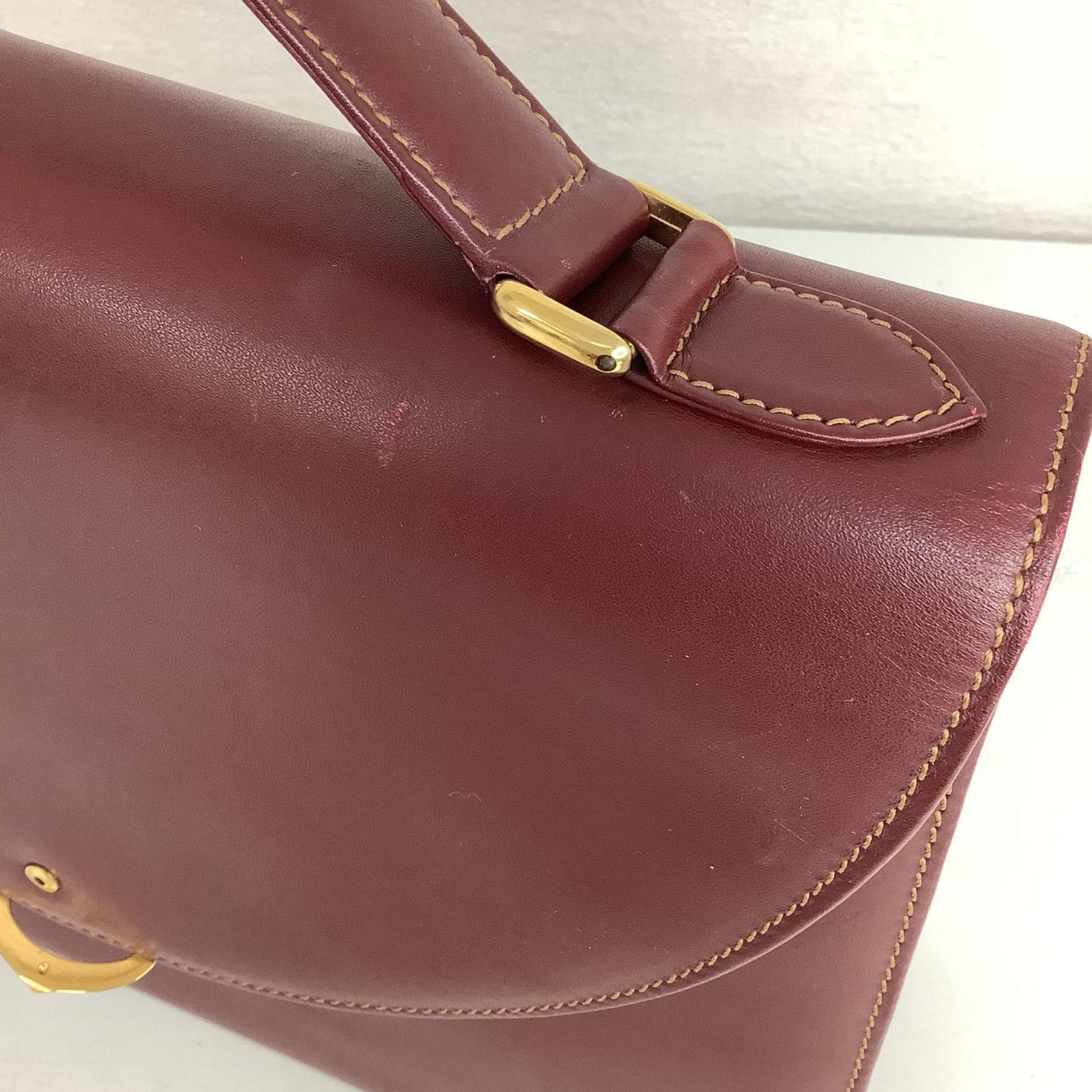 カルティエ　マストライン　ハンドバッグ　レザー　ゴールド金具　Gカード　保存袋 Cartier カルティエ マストライン ハンドバッグ レザー ゴールド