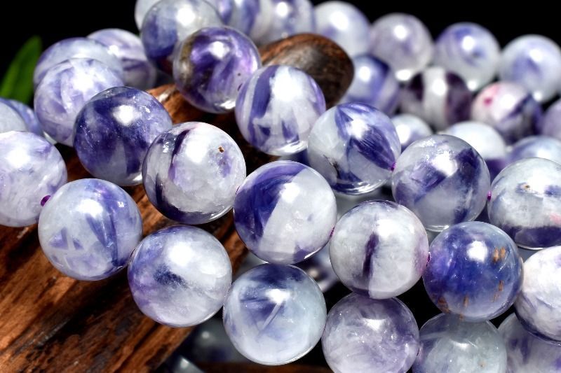 希少◇ブルーカラー レピドライト(リチア雲母) 9.5mm ブレスレット 1個