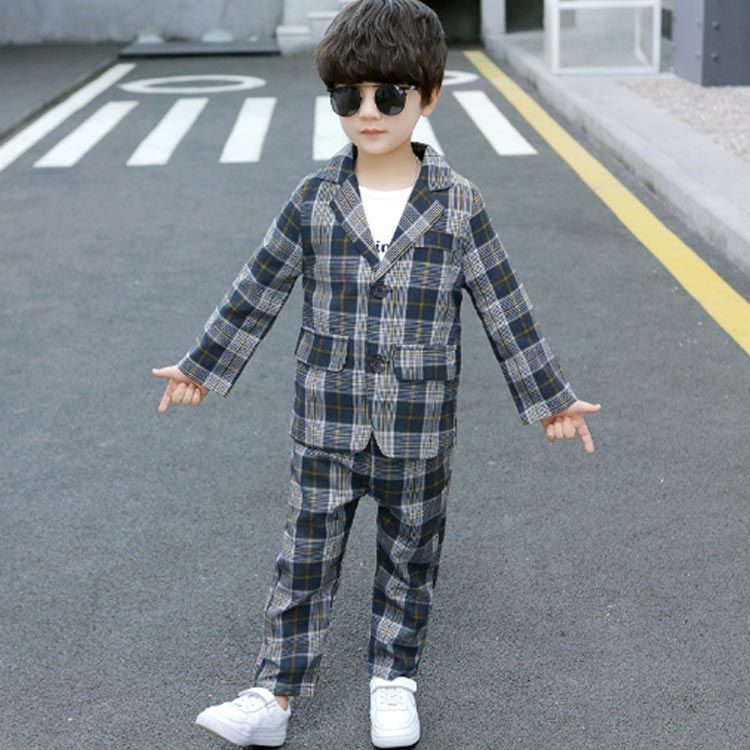 100％品質保証！ ブレザー 卒園式 ズボン 発表会 長袖 2点セット スーツ 上下セット フォーマルスーツ カジュアル 男の子 チェック柄 ジュニア 入学式 入園式 結婚式 140 卒業式 初節句 110 120 1 cjfj142435