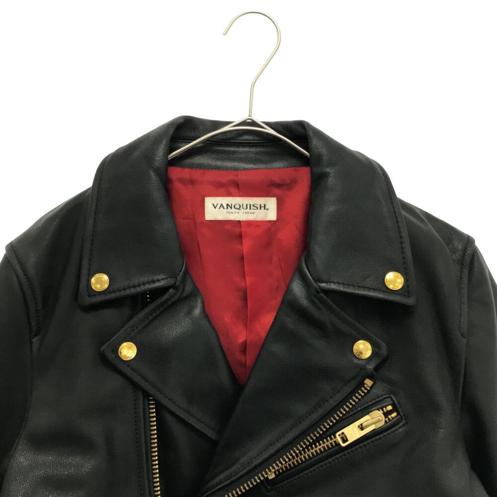 ヴァンキッシュ VANQUISH 裏地赤 カウレザー ダブルライダース