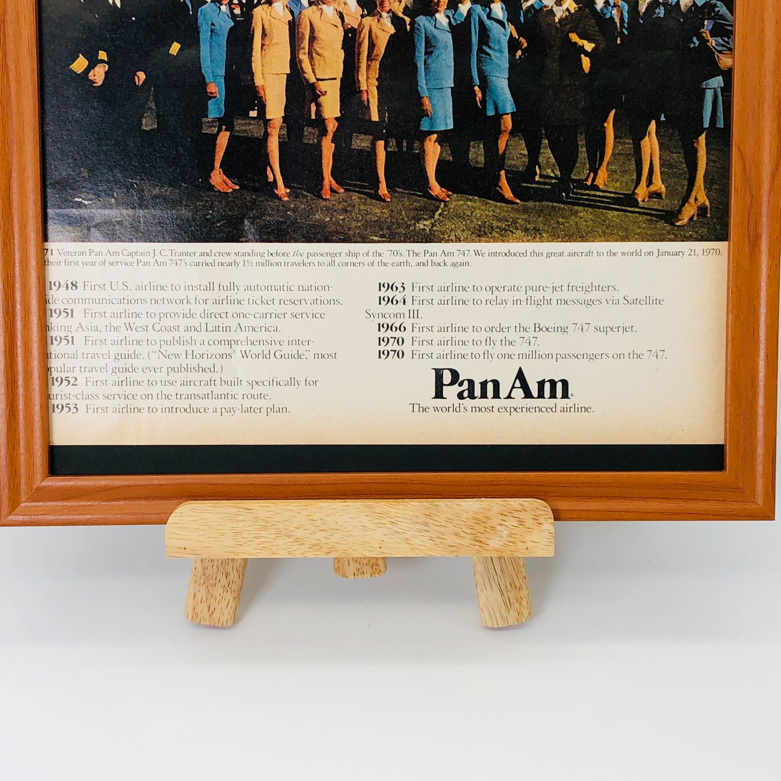 ビンテージ 広告 ポスター フレーム付 当時物 オリジナル 『 パンアメリカン航空 (PANAM) 』 1960's アメリカ 輸入 雑貨 ヴィンテージ  雑誌 アドバタイジング レトロ ( AZ1188 ) - メルカリ
